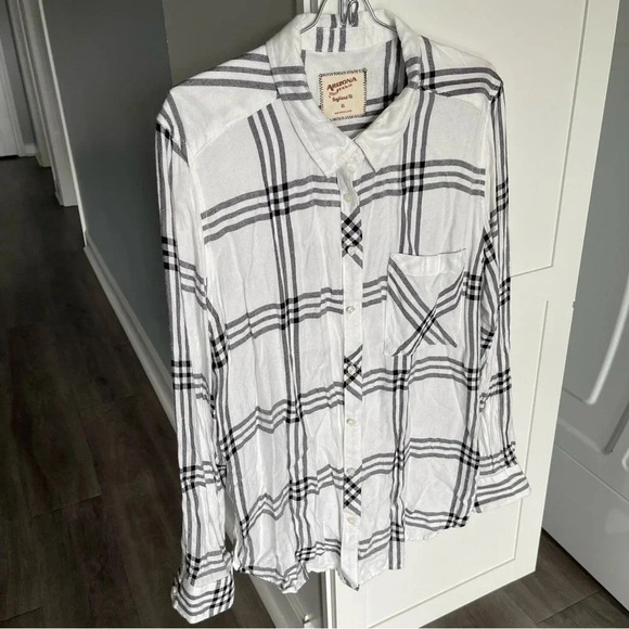 Arizona Jeans Black White Button Down Boyfriend Fit Women’s XL - Picture 13 of 13